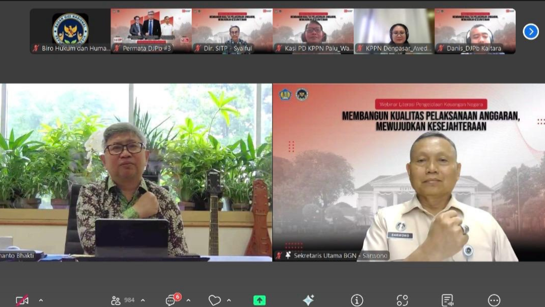 Tingkatkan Kualitas Anggaran, BGN Dharmasraya dan Kemenkeu Selenggarakan Webinar Literasi Keuangan